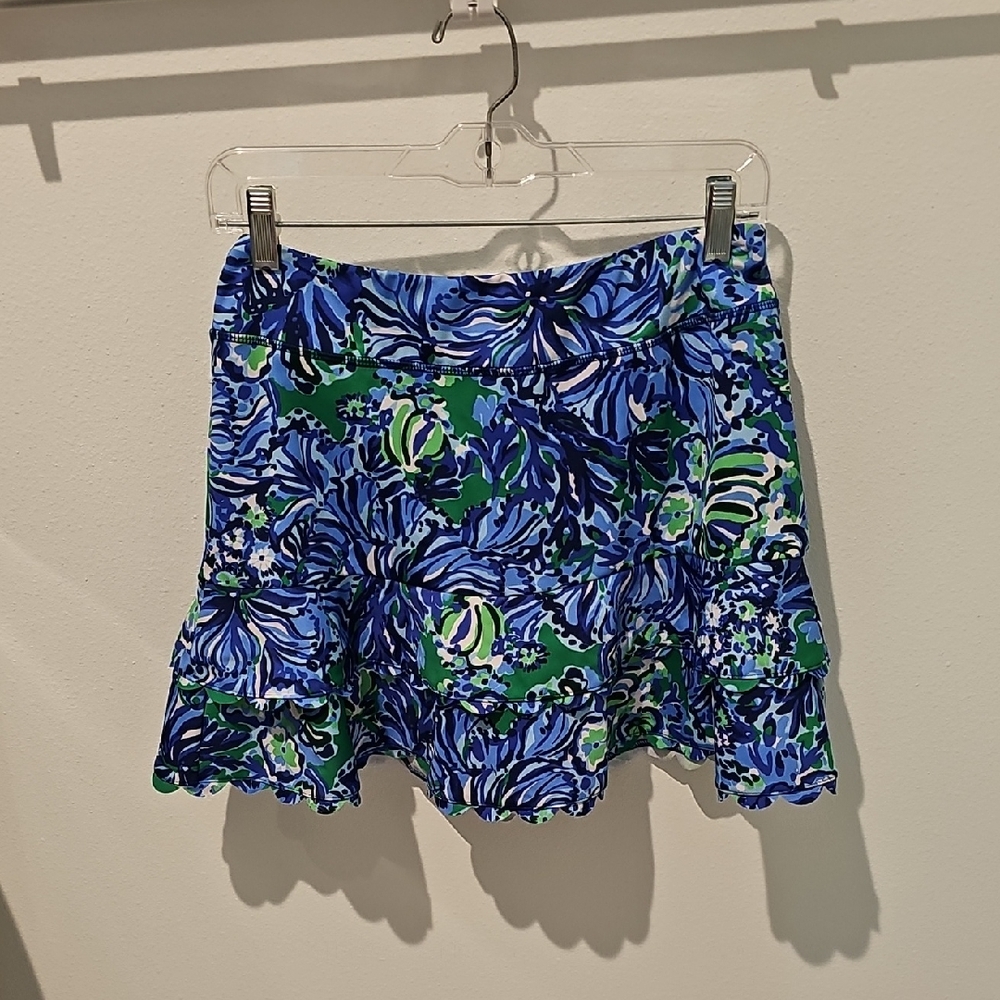 Lilly Pulitzer Luxletic Blue and Green Floral Skirt